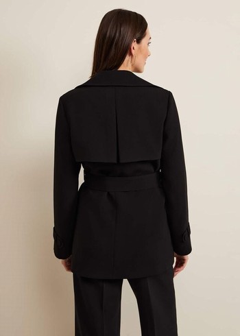 Phase Eight Demi Belted Coats Black Canada | FTAXYH-549